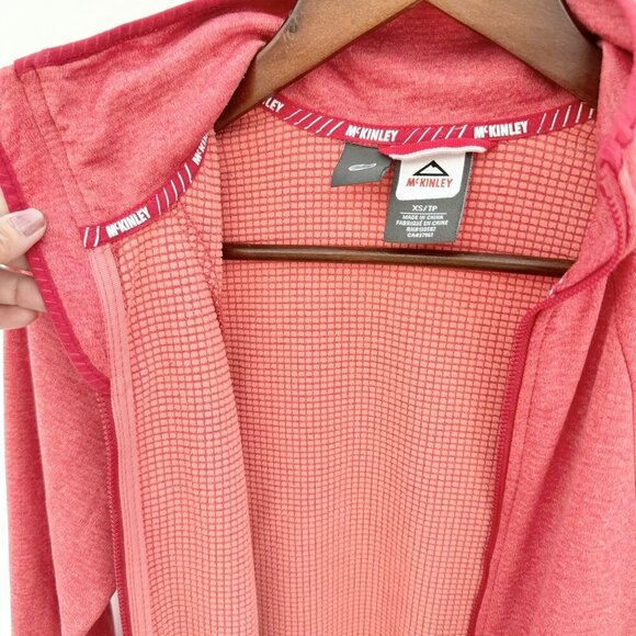 McKinley Women Size XS Long Sleeve Full Zip Pink Hiking Inside Pockets Jacket - Picture 13 of 16
